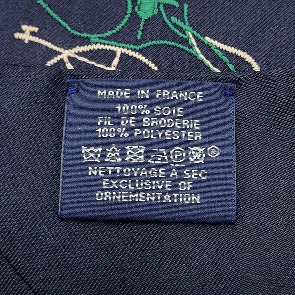 HERMES Blue Silk Scarf - Picture 7 of 8